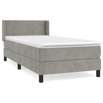 vidaXL Sommier à lattes de lit et matelas Gris clair 90x190 cm Velours