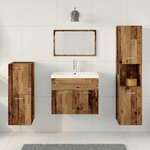 vidaXL Ensemble de mobilier de salle de bain avec étagère 5 Pièces Marron