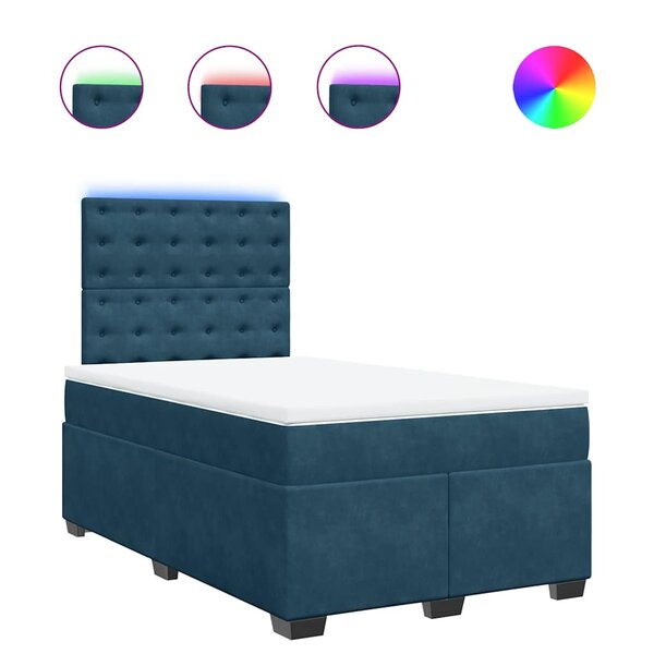 vidaXL Sommier à lattes de lit et matelas bleu 120x200 cm velours