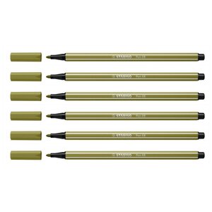Feutre de Dessin Pointe Moyenne Pen 68 Vert épinard x 6 STABILO