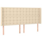 vidaXL Sommier à lattes de lit matelas et LED Crème 180x200 cm Tissu