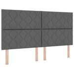 vidaXL Lit à ressorts avec matelas et LED - Gris foncé  180x200 cm Tissu