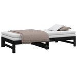 vidaXL Lit coulissant sans matelas noir 2x(90x190) cm