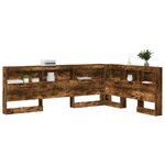 vidaXL Tête de lit de rangement Chêne fumé 150 cm Bois d'ingénierie