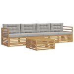 vidaXL Ensemble de canapés d'extérieur 5 pc Blanc et gris clair