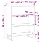 vidaXL Armoire à étagères blanc 69 5x32 5x90 cm bois d'ingénierie