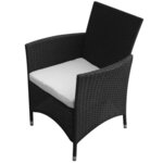 vidaXL Ensemble à manger d'extérieur 9Pièces coussins résine tressée noir