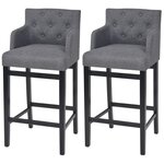 vidaXL Tabourets de bar lot de 2 gris foncé tissu