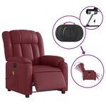 vidaXL Fauteuil de massage inclinable électrique rouge bordeaux