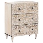vidaXL Buffet 2 Pièces Blanc 60 x 33 5 x 75 cm Bois de mangue massif