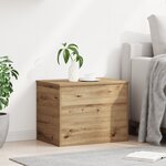 Coffre de rangement vidaXL avec couvercle Chêne Artisan 60x42x46 cm Bois d'ingénierie