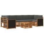 vidaXL Ensemble de canapés d'extérieur 8 pc Naturel et Anthracite