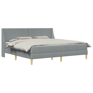 vidaXL Cadre de lit avec matelas Gris clair 200 x 200 cm Polyester