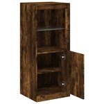 vidaXL Buffet avec lumières LED chêne fumé 41x37x100 cm