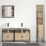 vidaXL Ensemble de mobilier de salle de bain 4 Pièces Chêne sonoma
