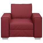 vidaXL Fauteuil Sofa 59 cm avec coussin Rouge bordeaux Cuir artificiel