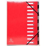 Trieur Harmonika Iderama 12 Compartiments - Rouge - X 6 - Exacompta