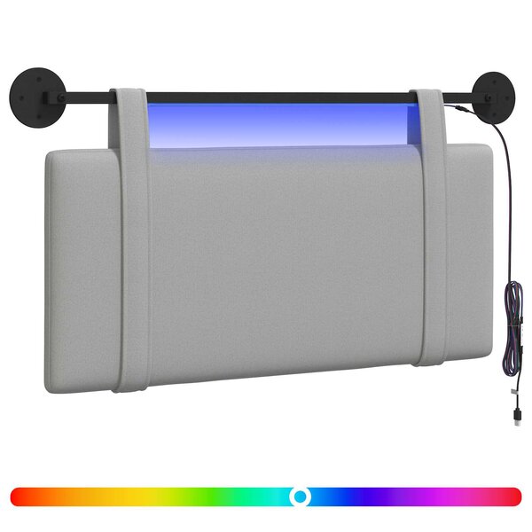 vidaXL Tête de lit suspendue Gris nuage Tissu