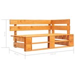 vidaXL Banc d'angle palette de jardin bois marron miel