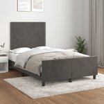 vidaXL Cadre de lit sans matelas gris foncé 120x190 cm velours