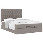 VidaXL Cadre de lit ottoman avec matelas taupe 140x200 cm tissu