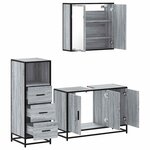 vidaXL Ensemble de meubles de salle de bain 3 Pièces Sonoma gris