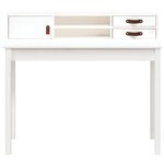 Bureau table poste de travail meuble d'ordinateur informatique étude 110 x 50 x 93 cm bois massif de pin blanc 02_0023507