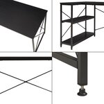 Bureau table poste de travail 137 x 88 x 75 cm noir 03_0009065