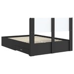 vidaXL Cadre de lit avec rangement et tête de lit Noir 135 x 190 cm