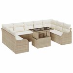 vidaXL Ensemble de canapé de jardin 10 Pièces Beige 100 x 55 x 73 cm