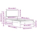 vidaXL Cadre de lit avec tête de lit rembourrée Taupe 100 x 200 cm