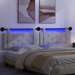vidaXL Tête de lit suspendue Avec lumière LED Blanc Simili cuir