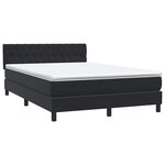 vidaXL Sommier à lattes de lit avec matelas noir 160x210 cm velours