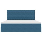 vidaXL Lit avec rangement et matelas Bleu foncé 200 x 200 cm Velours