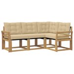 vidaXL Ensemble de canapés d'extérieur 4 pc Blanc et Beige