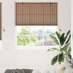 vidaXL Store de Fenêtre avec des rideaux Marron 140 x 220 cm Bambou