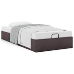 vidaXL Cadre de lit ottoman sans matelas marron foncé 80x200 cm tissu