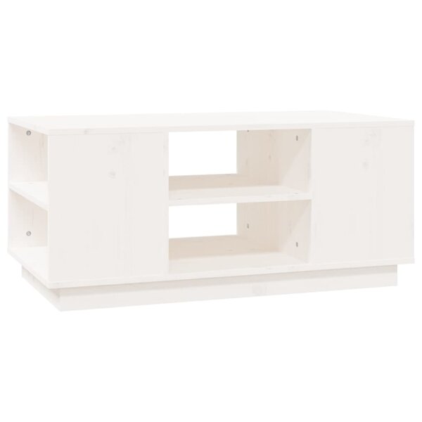 vidaXL Table basse Blanc 90x49x40 5 cm Bois massif de pin