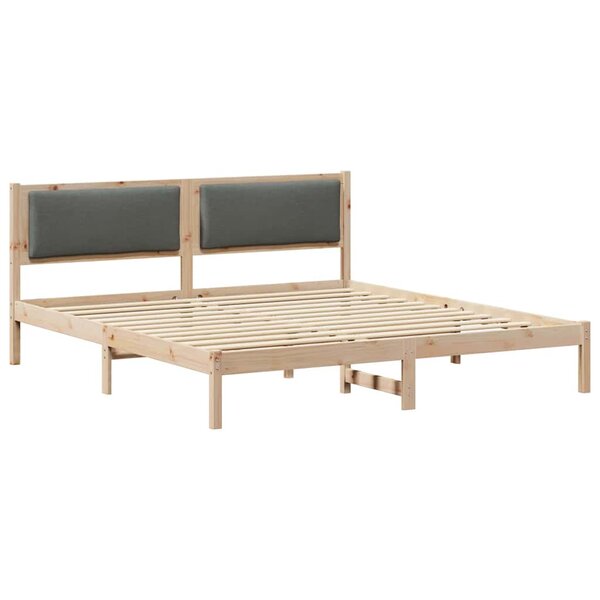 vidaXL Cadre de lit Gris foncé 200 x 200 cm Pin massif