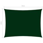 Vidaxl voile de parasol tissu oxford rectangulaire 6x8 m vert foncé