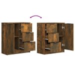 vidaXL Buffets 2 Pièces Chêne fumé 60x30x70 cm Bois d'ingénierie