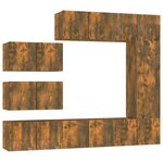 vidaXL Ensemble de meubles TV 8 Pièces Chêne fumé Bois d'ingénierie