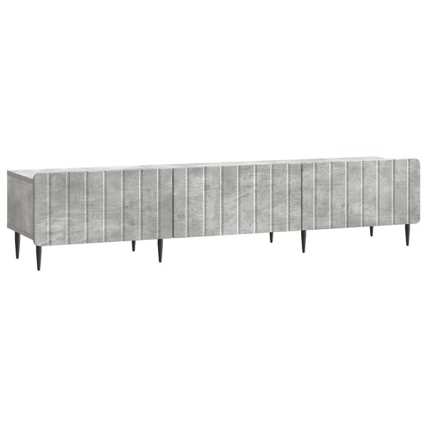vidaXL Meuble TV Gris béton 147 x 34 5 x 32 cm Bois d'ingénierie