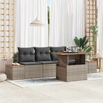 vidaXL Ensemble de canapé de jardin 5 Pièces Gris Poly rotin