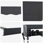 vidaXL Auvent Rétractable Anthracite 300 x 250 cm Tissu  Métal