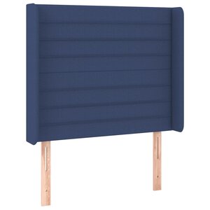 vidaXL Tête de lit avec oreilles Bleu 93x16x118/128 cm Tissu