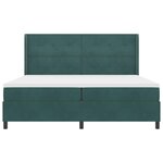 vidaXL Lit à Ressorts avec Matelas LED Vert foncé 200 x 200 cm Velours
