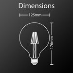 Ampoule led connectée kozii  éclairage multi-blancs  filament e27 g125 au verre ambré  5 5w cons. Variation de luminosité