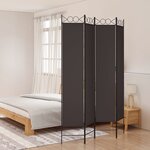 vidaXL Cloison de séparation 4 panneaux Marron 160x220 cm Tissu
