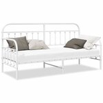 vidaXL Cadre de lit de jour avec tête de lit Blanc 80 x 200 cm Acier
